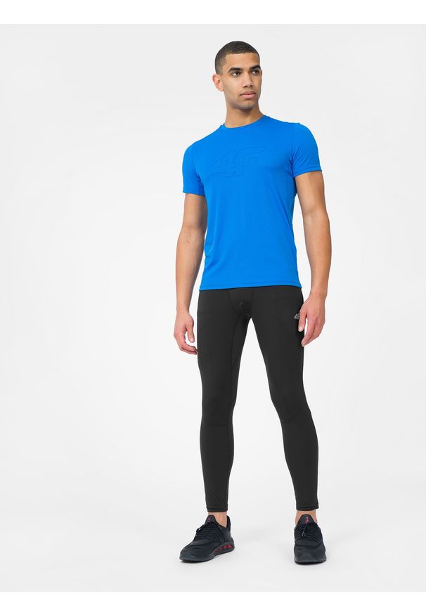 4f - 4F Legginsy treningowe szybkoschnące męskie S. Kolor: czarny. Materiał: dzianina, materiał, guma. Sport: fitness
