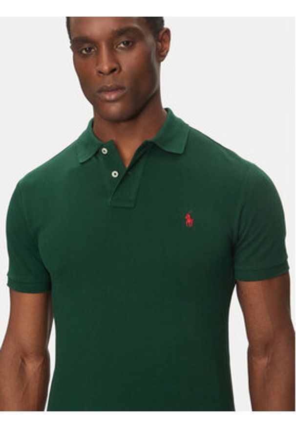 Polo Ralph Lauren Polo Core Replen 710795080 Zielony Slim Fit. Typ kołnierza: polo. Kolor: zielony. Materiał: bawełna