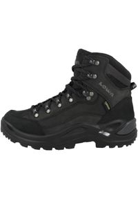Buty trekkingowe damskie Lowa Renegade Gtx Mid. Wysokość cholewki: za kostkę. Zapięcie: sznurówki. Kolor: wielokolorowy, czarny. Materiał: tkanina, materiał, skóra, syntetyk. Szerokość cholewki: normalna