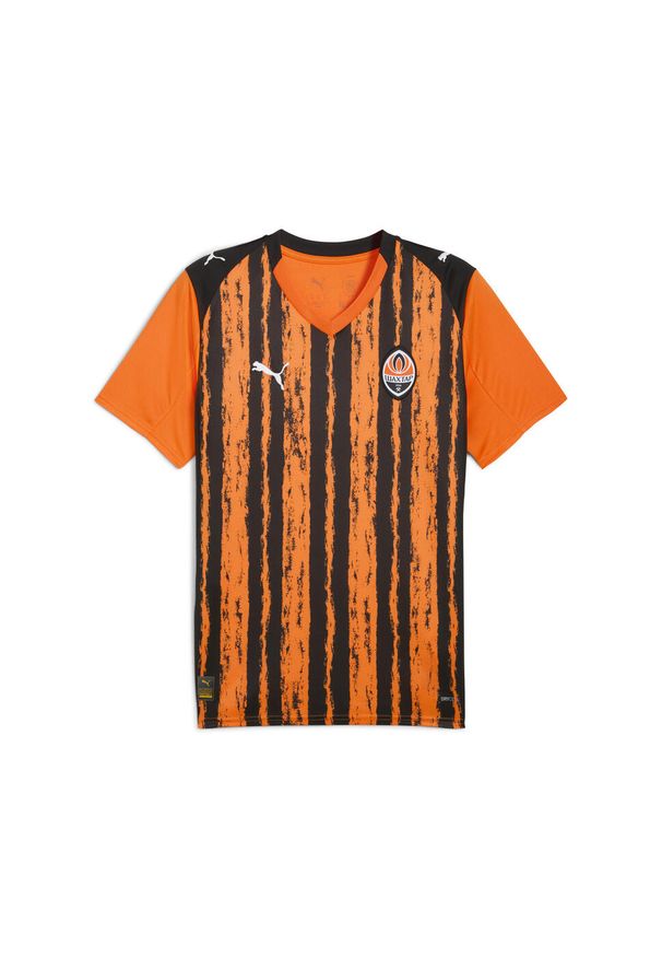 Puma - Męska koszulka domowa FC Shakhtar Donetsk 25/26 PUMA Rickie Orange Black. Kolor: czarny, pomarańczowy, wielokolorowy, żółty