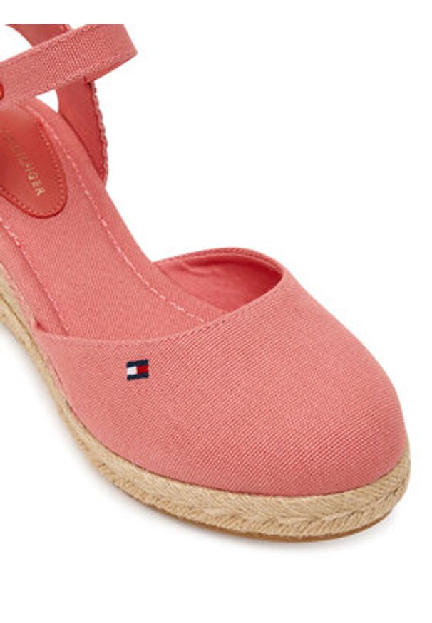 TOMMY HILFIGER - Tommy Hilfiger Espadryle Mid Wedge Espad Closed Toe FW0FW09233 Koralowy. Kolor: pomarańczowy. Materiał: materiał