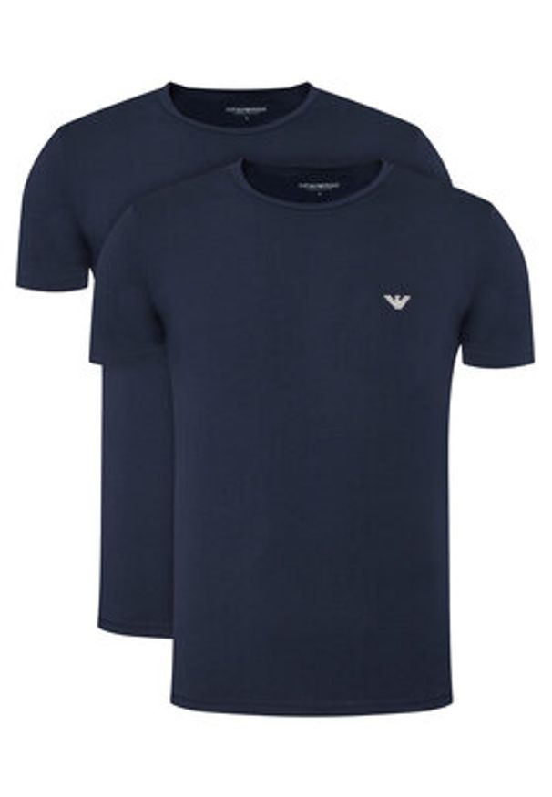 Emporio Armani Underwear Komplet 2 t-shirtów EM000391 AF14132 MB143 Granatowy Regular Fit. Kolor: niebieski. Materiał: bawełna