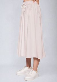 Born2be - Różowa Rozkloszowana Spódnica z Gumką w Pasie i Ściągaczem Xegelia. Okazja: na co dzień. Kolor: różowy. Styl: elegancki, casual #5