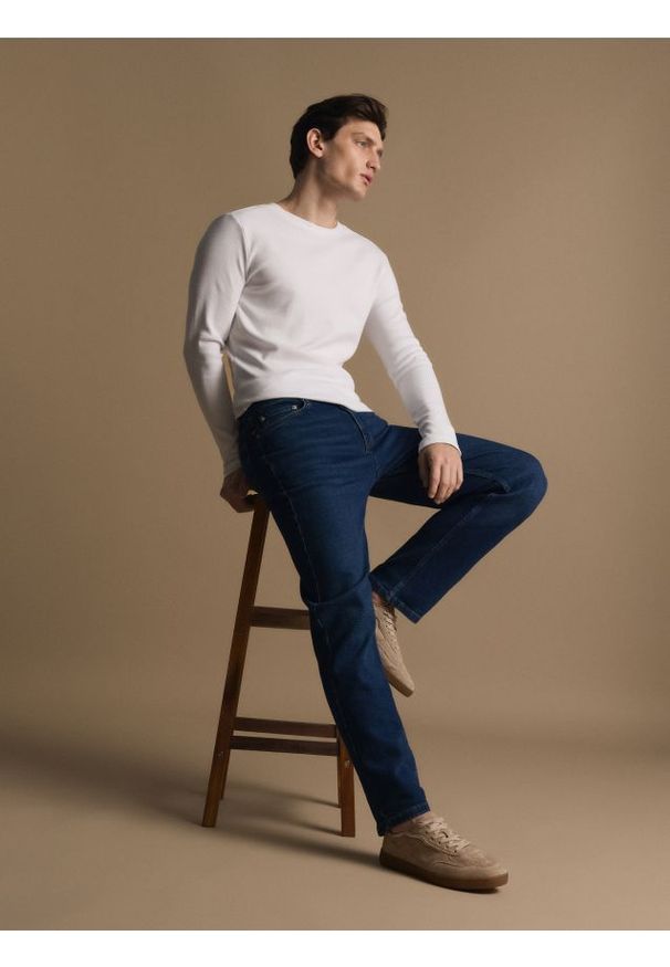 Reserved - Bawełniany longsleeve - biały. Kolor: biały. Materiał: bawełna. Długość rękawa: długi rękaw