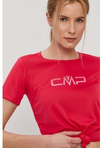 CMP T-shirt kolor fioletowy. Okazja: na co dzień. Kolor: fioletowy. Materiał: dzianina. Wzór: nadruk. Styl: casual