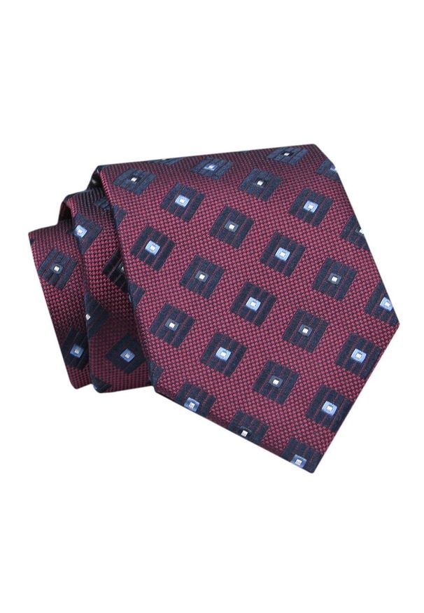 Alties - Krawat - ALTIES - Bordowy, Figury Geometryczne. Kolor: czerwony. Materiał: tkanina. Wzór: geometria. Styl: elegancki, wizytowy
