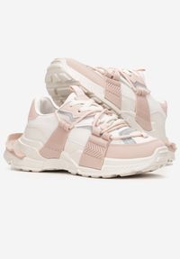 Renee - Różowe Sneakersy z Ozdobnym Sznurowaniem i Taśmami Larvel. Kolor: różowy #4