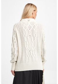 Twinset Milano - Sweter damski TWINSET. Materiał: prążkowany. Długość rękawa: długi rękaw. Długość: długie. Wzór: ze splotem #2