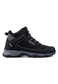 Wysokie buty trekkingowe męskie z protektorem DK czarne. Kolor: czarny. Materiał: materiał #4