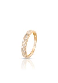W.KRUK - Pierścionek złoty z diamentami. Materiał: złote. Kolor: złoty. Wzór: aplikacja. Kamień szlachetny: diament #1