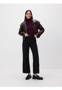 Reserved - Jeansy wide leg z wysokim stanem - czarny. Stan: podwyższony. Kolor: czarny. Materiał: jeans #1