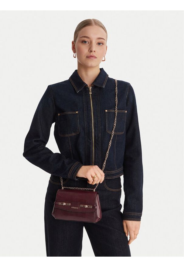 Guess Torebka Melinda Mini HWKL99 33780 Bordowy. Kolor: czerwony. Materiał: skórzane