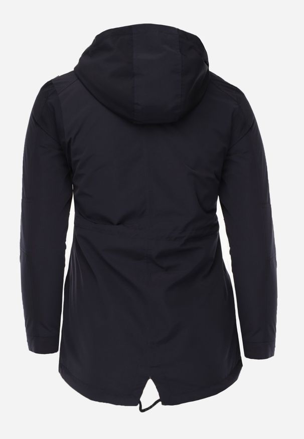 Born2be - Granatowo-Żółta Przejściowa Kurtka Dwustronna o Kroju Parki z Pikowaniem Wewnątrz Zidelle. Typ kołnierza: kaptur. Kolor: niebieski. Materiał: poliester, jeans. Styl: sportowy