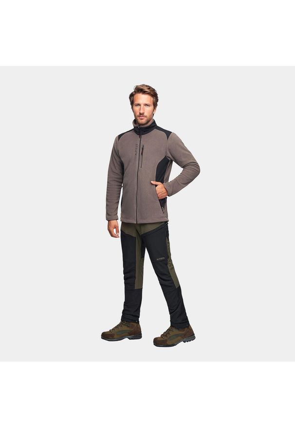 Bluza polarowa turystyczna męska Alpinus Caen II 100. Kolor: wielokolorowy, czarny, beżowy, brązowy. Materiał: poliester. Sport: turystyka piesza