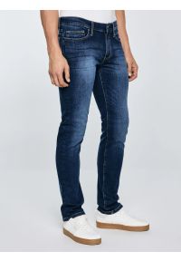 Big-Star - Jeansy męskie dopasowane granatowe Tobias 401. Okazja: na co dzień. Kolor: niebieski. Styl: casual, klasyczny #5