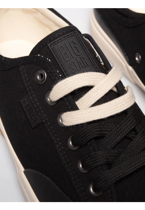 Big-Star - Trampki męskie niskie czarne RR174065 906. Okazja: na co dzień. Kolor: czarny. Materiał: materiał. Sezon: lato. Styl: casual, klasyczny