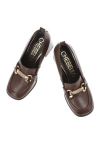 CheBello - Brązowe Półbuty Chebello Eleganckie Obuwie Damskie. Zapięcie: sprzączka. Kolor: brązowy. Materiał: skóra. Szerokość cholewki: normalna. Obcas: na obcasie. Styl: elegancki. Wysokość obcasa: średni #4