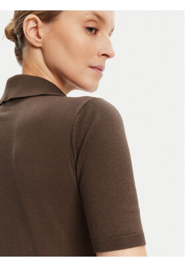 Weekend Max Mara Polo Roncolo 2525366071 Brązowy Regular Fit. Typ kołnierza: polo. Kolor: brązowy. Materiał: bawełna