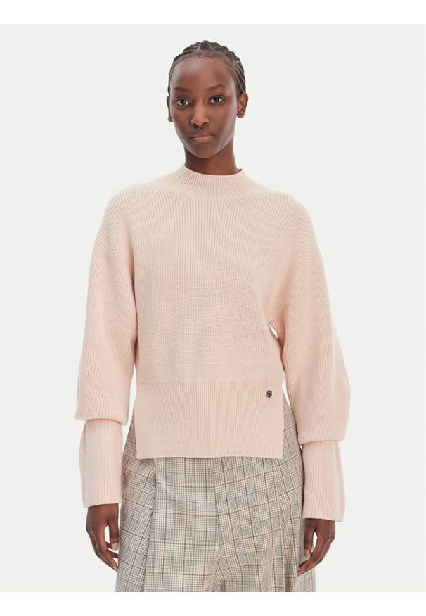 BOSS Sweter Fotus 50553239 Różowy Regular Fit. Kolor: różowy. Materiał: wełna