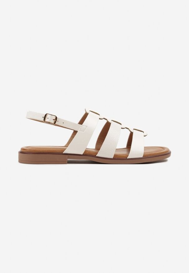 Born2be - Białe Sandały w Stylu Rzymianek Nilitte. Okazja: na co dzień. Zapięcie: sprzączka. Kolor: biały. Sezon: wiosna. Styl: elegancki, casual