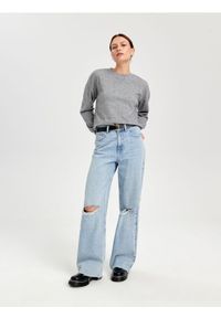 Sinsay - Bluza oversize ze ściągaczami - szary. Kolor: szary. Długość: krótkie