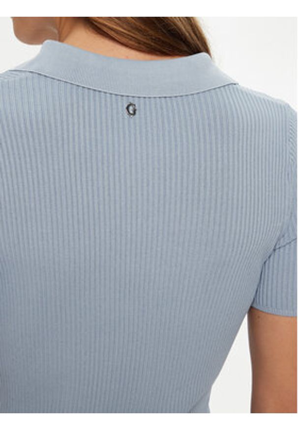 Guess Sweter W5RR25 Z2U00 Błękitny Regular Fit. Kolor: niebieski. Materiał: wiskoza