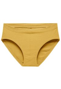 Intica - Figi prążkowane z elastyczną talią Reglindis. Kolor: żółty. Materiał: prążkowany. Wzór: prążki