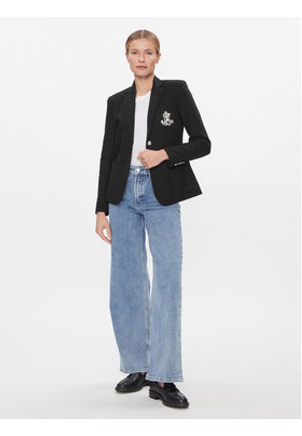 Lauren Ralph Lauren Marynarka 200797305 Czarny Regular Fit. Kolor: czarny. Materiał: bawełna