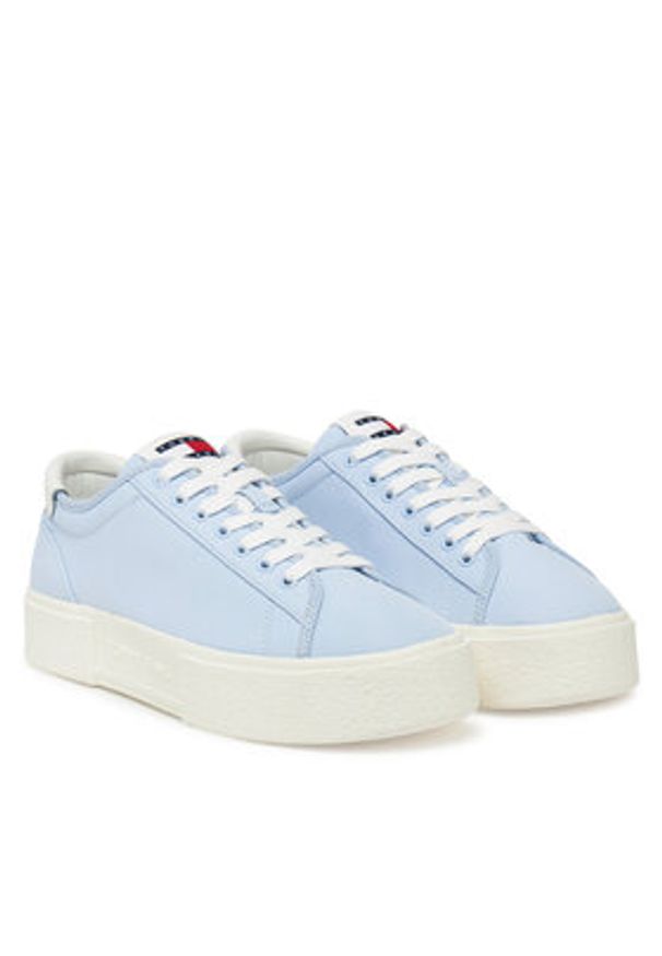 Tommy Jeans Sneakersy Tjw Flatform Canvas Sneaker EN0EN02792 Błękitny. Kolor: niebieski. Materiał: materiał