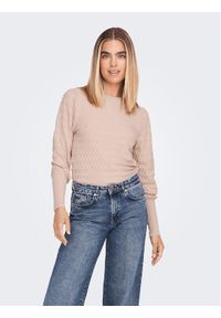 only - ONLY Sweter 15264797 Różowy Regular Fit. Kolor: różowy. Materiał: wiskoza