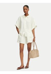 BOSS Szorty materiałowe C_Tallan 50559251 Kremowy Relaxed Fit. Kolor: kremowy. Materiał: wiskoza #4