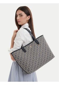 TOMMY HILFIGER - Tommy Hilfiger Torebka Th Icon Tote Jacquard AW0AW18889 Niebieski. Kolor: niebieski #1