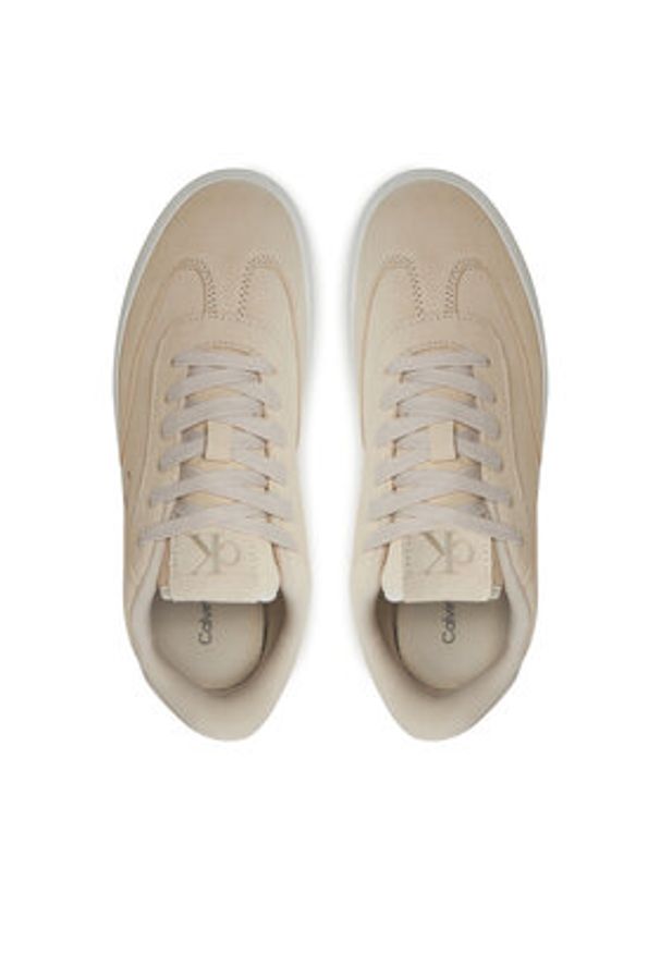 Calvin Klein Jeans Sneakersy Classic Cupsole Laceup Wt Wm YW0YW01833 Écru. Materiał: zamsz, skóra