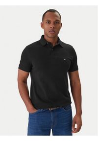 TOMMY HILFIGER - Tommy Hilfiger Polo 1985 MW0MW17770 Czarny Regular Fit. Typ kołnierza: polo. Kolor: czarny. Materiał: bawełna