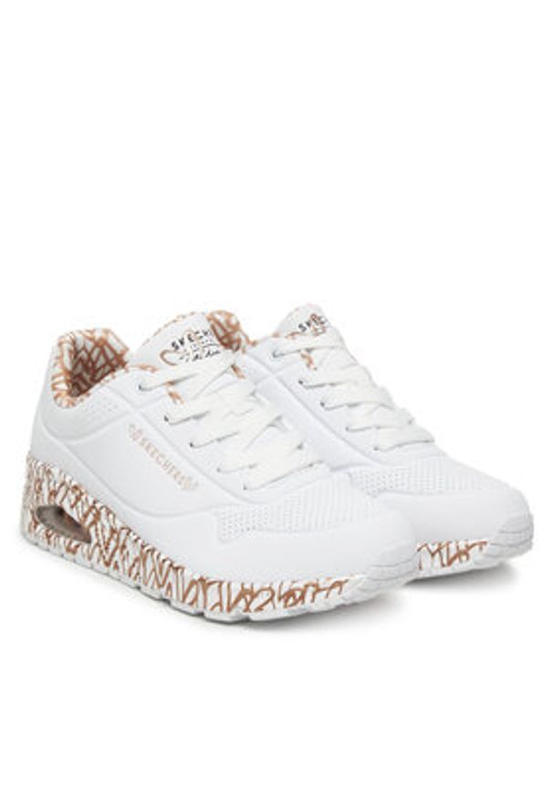 skechers - Skechers Sneakersy Uno 155506/WTRG Biały. Kolor: biały. Materiał: skóra
