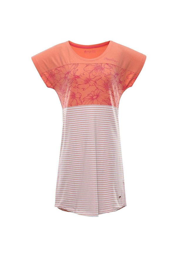 Sukienka damska ALPINE PRO Cleya XS. Kolor: zielony. Materiał: dzianina. Wzór: nadruk. Typ sukienki: sportowe. Styl: sportowy