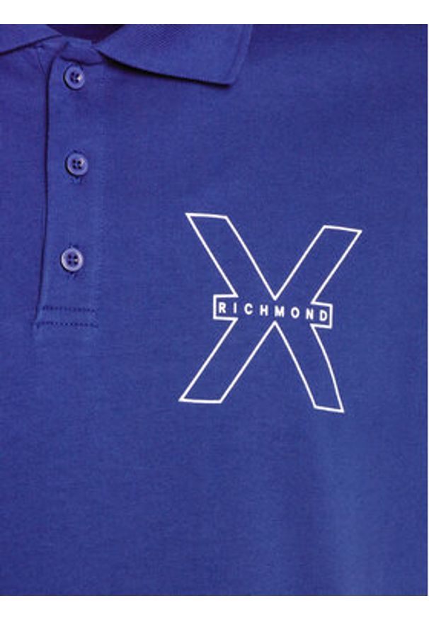 Richmond X Polo Lisi UMP24207PO Granatowy Regular Fit. Typ kołnierza: polo. Kolor: niebieski. Materiał: bawełna