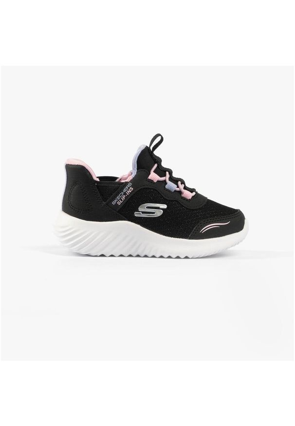 skechers - Buty młodzieżowe dziecięce sportowe Skechers Bounder Slip-ins. Okazja: na spacer, na uczelnię, na co dzień. Kolor: czarny, różowy, wielokolorowy. Model: Skechers Sport. Sport: turystyka piesza