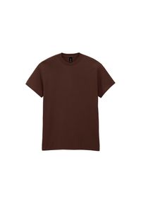 GILDAN - Ciężka Bawełniana Koszulka Unisex Dla Dorosłych. Kolor: brązowy. Materiał: bawełna