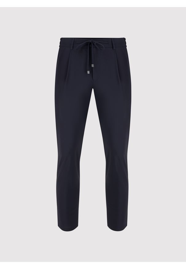 Pako Lorente - PAKO LORENTE – Spodnie garniturowe w kolorze granatowym. Kolor: niebieski. Materiał: poliamid, elastan. Wzór: gładki