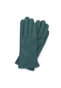 Wittchen - Damskie rękawiczki ze skóry stębnowane. Kolor: zielony. Materiał: skóra. Wzór: aplikacja. Sezon: zima, jesień. Styl: klasyczny, elegancki