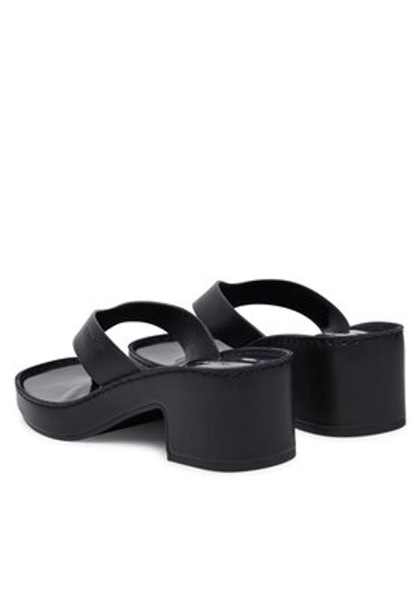 Calvin Klein Japonki Block Heel Sndl Thong Lth HW0HW02913 Czarny. Kolor: czarny. Materiał: skóra