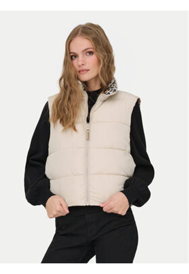 only - ONLY Bezrękawnik Tammy 15357509 Beżowy Regular Fit. Kolor: beżowy. Materiał: syntetyk. Długość rękawa: bez rękawów