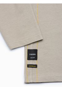 Ombre Clothing - Longsleeve męski z kieszonką - szary V2 L130 - XXL. Kolor: szary. Materiał: materiał, bawełna, tkanina. Długość rękawa: długi rękaw. Wzór: kropki #6