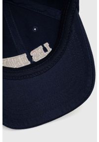 Les Deux czapka z daszkiem bawełniana kolor granatowy z aplikacją. Kolor: niebieski. Materiał: bawełna. Wzór: aplikacja #3