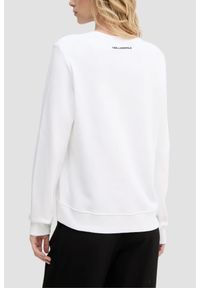 Karl Lagerfeld - KARL LAGERFELD Biała bluza damska Ikon z nadrukiem, Rozmiar XS. Typ kołnierza: dekolt w karo. Kolor: biały. Materiał: bawełna. Wzór: nadruk. Styl: klasyczny #3