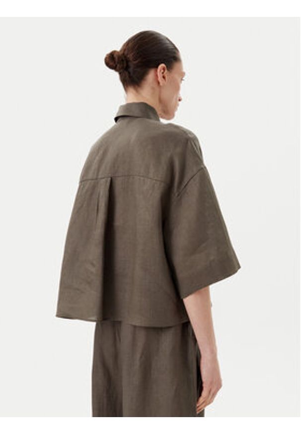 Max Mara Leisure Koszula Mirano 2516111028 Zielony Relaxed Fit. Kolor: zielony. Materiał: len