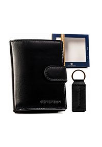 Zestaw prezentowy Peterson PTN SET-M-1542L-KCS czarny. Kolor: czarny. Materiał: skóra