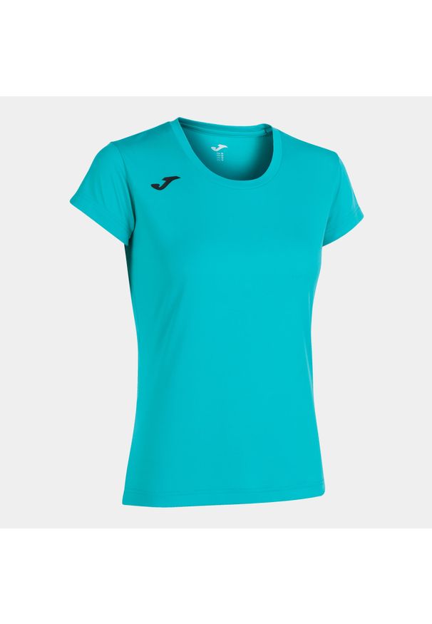 Koszulka do biegania damska Joma Record II z krótkim rękawem. Kolor: wielokolorowy, niebieski, turkusowy, różowy. Długość rękawa: krótki rękaw. Długość: krótkie. Sport: bieganie