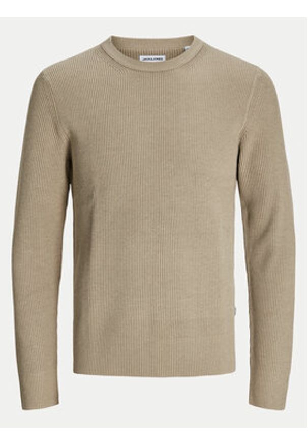 Jack & Jones Sweter Perfect 12257771 Beżowy Regular Fit. Kolor: beżowy. Materiał: bawełna